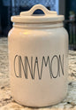 New Rae Dunn white  ceramic coffee 6” canister CINNAMON