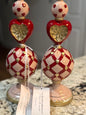 New set of 2 Cupcakes and Cashmere heart topiary decor 11” tall