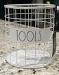 New Rae Dunn white metal TOOLS storage caddy
