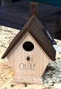 New Rae Dunn wood birdhouse CHIRP 8x6
