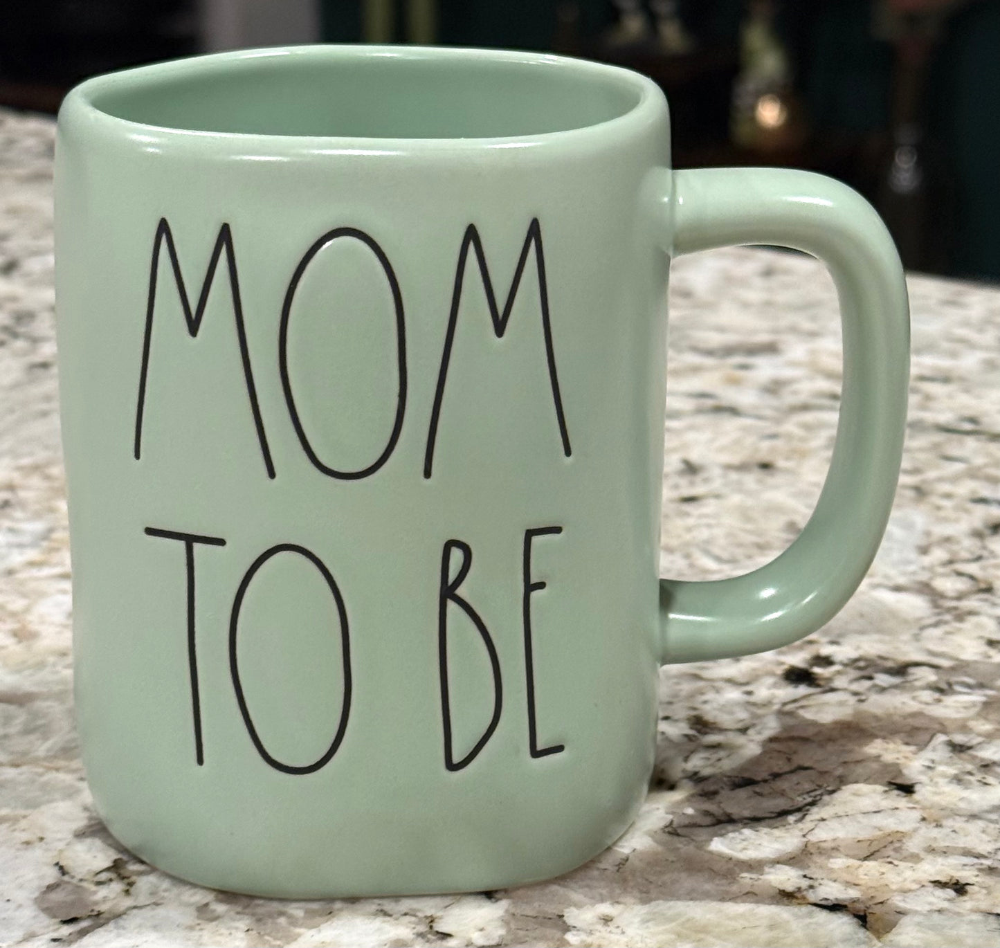 New Rae Dunn green ceramic coffee mug MOM TO BE