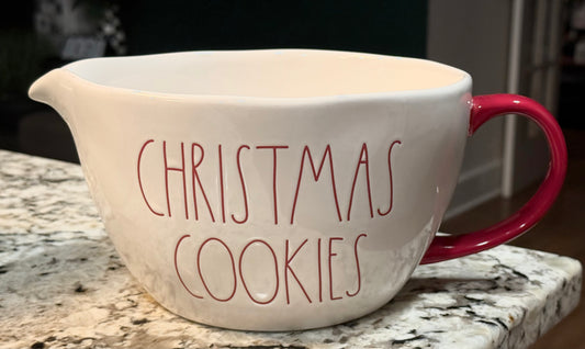 New Rae Dunn white ceramic x-large CHRISTMAS COOKIES 🍪 baking batter bowl