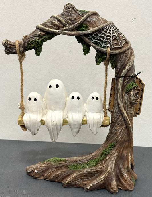 New Sweet Street 12” swinging tree Halloween 4- ghost decor