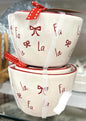 New Rae Dunn bow 2025 Christmas measuring cup FA LA LA