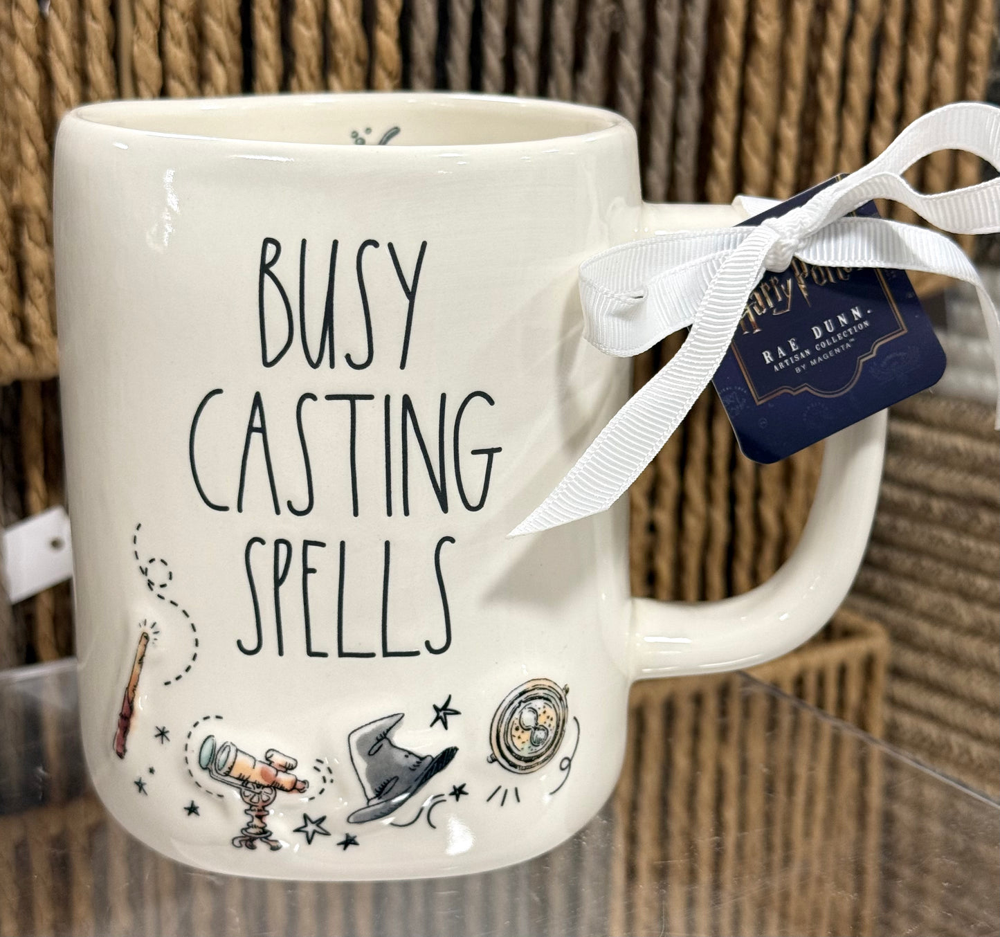 New Rae Dunn x Harry Potter  ceramic coffee mug BUSY CASTING SPELLS