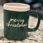 New Rae Dunn green ceramic Christmas coffee mug MERRY CHRISTMAS