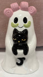 New ceramic 7x4 hair curlers Halloween ghost with cat decor
