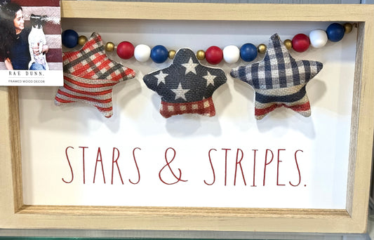 New Rae Dunn wood USA sign decor July 4th patriotic STARS AND STRIPES