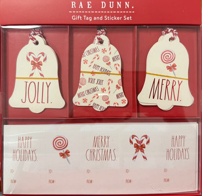 New Rae Dunn Christmas tag and sticker box set-Bells