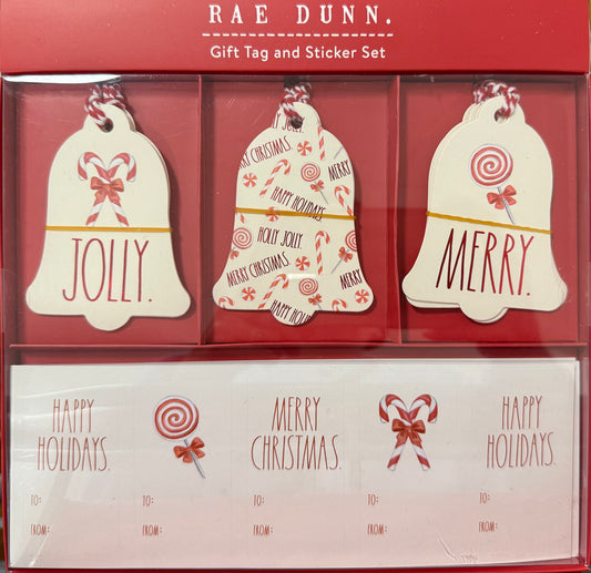 New Rae Dunn Christmas tag and sticker box set-Bells