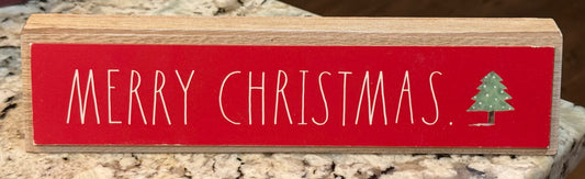 New Rae Dunn red MERRY CHEISTMAS wood sign decor