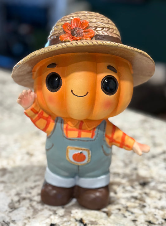 New resin scarecrow fall pumpkin decor man