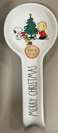 New Rae Dunn x Peanuts Snoopy ceramic MERRY CHRISTMAS spoon rest