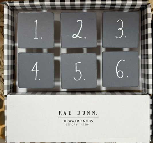 New Rae Dunn gray handle knob pull set 1/6