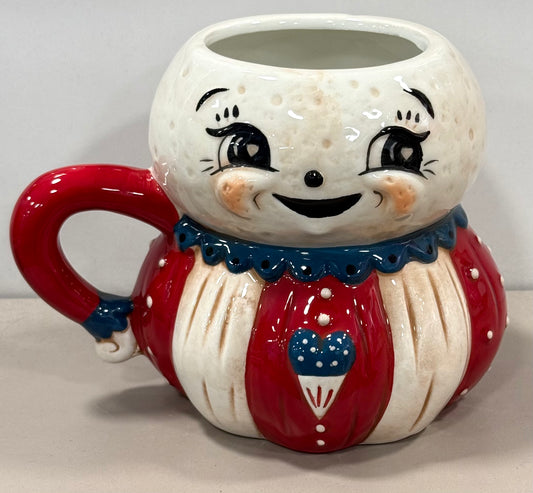 New release Joanna Parker USA July 4th Americana ceramic mug -girl