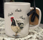 New Rae Dunn white ceramic coffee mug CLUCK new release
