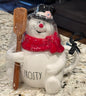 New Rae Dunn x FROSTY THE SNOWMAN ceramic coffee mug with broom