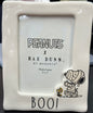 New Rae Dunn x Peanuts Snoopy ceramic photo frame Halloween decor HAPPY BOO!5x7 insert