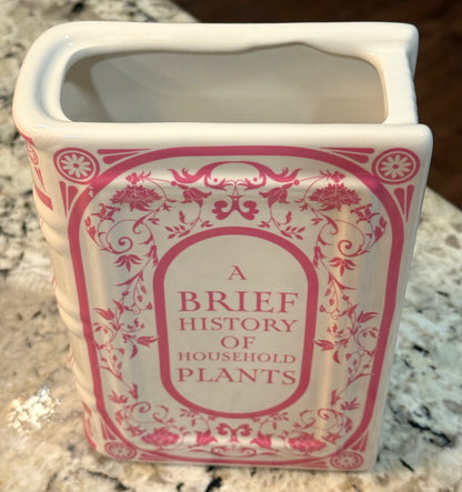 New ceramic book vase pink & white A Brief History of Household Plants
