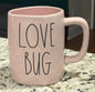 New Rae Dunn pink ceramic coffee mug LOVE BUG