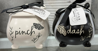 New release Rae Dunn ceramic 2-piece black and white butterfly PINCH & DASH storage set