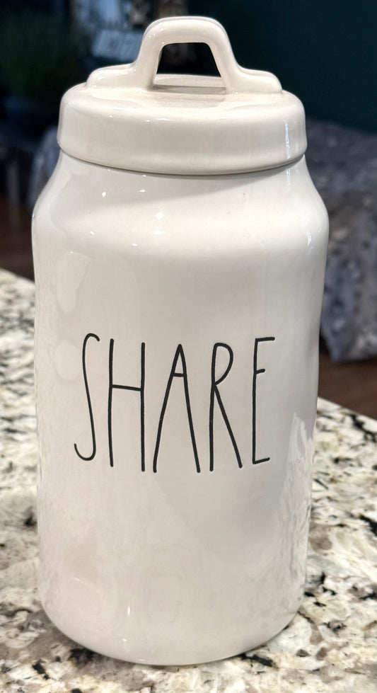 New Rae Dunn white ceramic 9.”storage canister SHARE