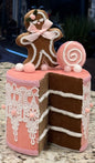 New December Diamonds 12in Pink Gingerbread Cake decor