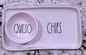 New Rae Dunn ceramic dip plate QUESO/CHIPS