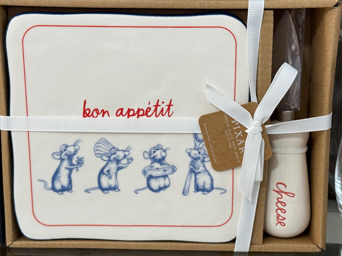 New Rae Dunn x Ratatouille ceramic cheese plate set BON APPETITE