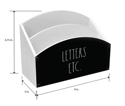 New Rae Dunn white & black wood letter holder LETTERS ECT.