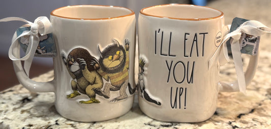 New Rae Dunn x Wild Things ceramic coffee mug I’LL EAT YOU UP