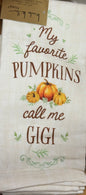 New 2-piece Nicole Miller MY FAVORITE PUMPKINS CALL ME GIGI fall kitchen towel set