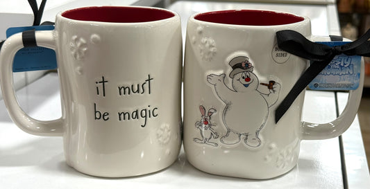 New release Rae Dunn x FROSTY THE SNOWMAN ceramic Christmas coffee mug IT MUST BE MAGIC