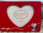 New Rae Dunn x Peanuts Snoopy ceramic picture frame red LOVE YOU 😘