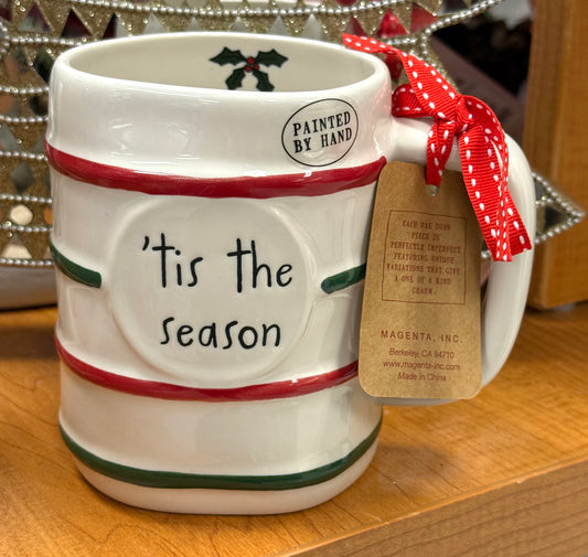 New Rae Dunn ceramic Christmas coffee mug TIS THE SEASON