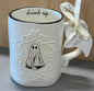New Rae Dunn white ceramic Halloween ghost 👻 coffee mug DRINK UP