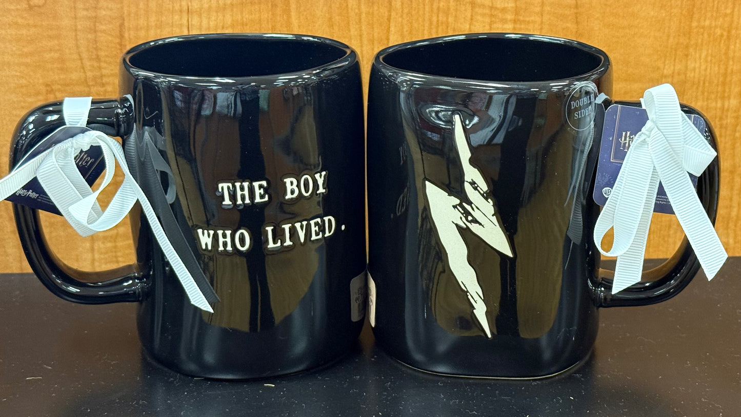 New Rae Dunn x Harry Potter ceramic coffee mug THE BOY WHO LIVED