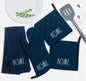 New Rae Dunn 4-piece kitchen pot holder/dish towel set HOME-NAVY