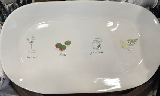 New Rae Dunn ceramic cocktail party serving tray