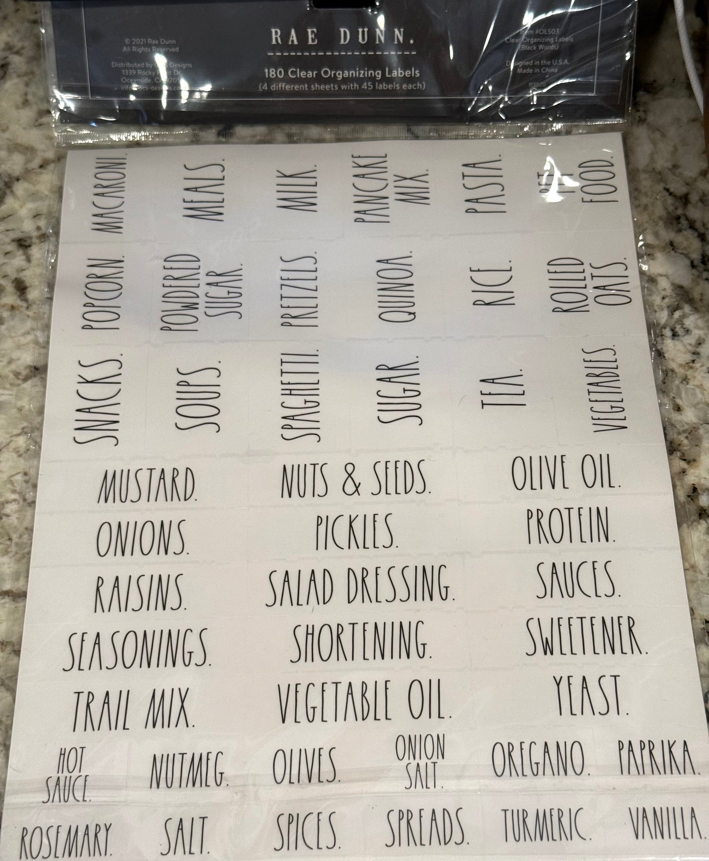 New Rae Dunn adhesive labels do it yourself sheet