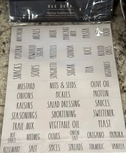 New Rae Dunn adhesive labels do it yourself sheet
