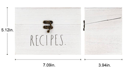 New Rae Dunn white wood RECIPES. storage box