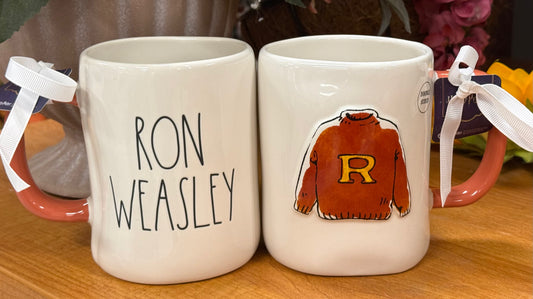 New Rae Dunn x Harry Potter ceramic double sided coffee mug RON WEASLEY