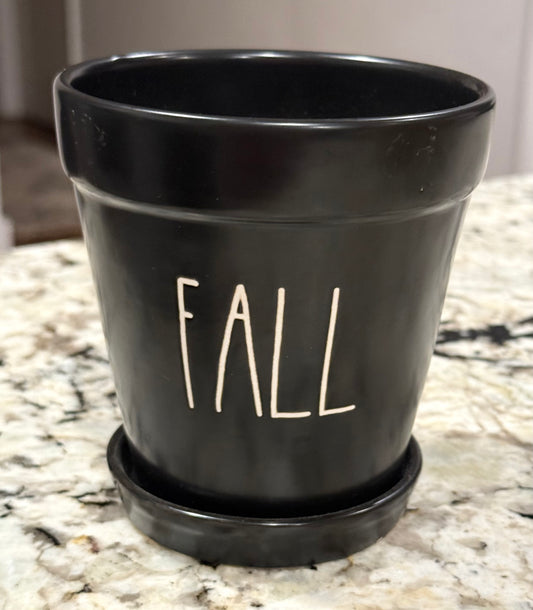 New Rae Dunn black ceramic FALL 5.5” planter
