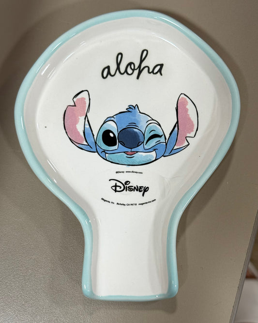 New Rae Dunn x Lilo & Stitch  ceramic spoon rest ALOHA