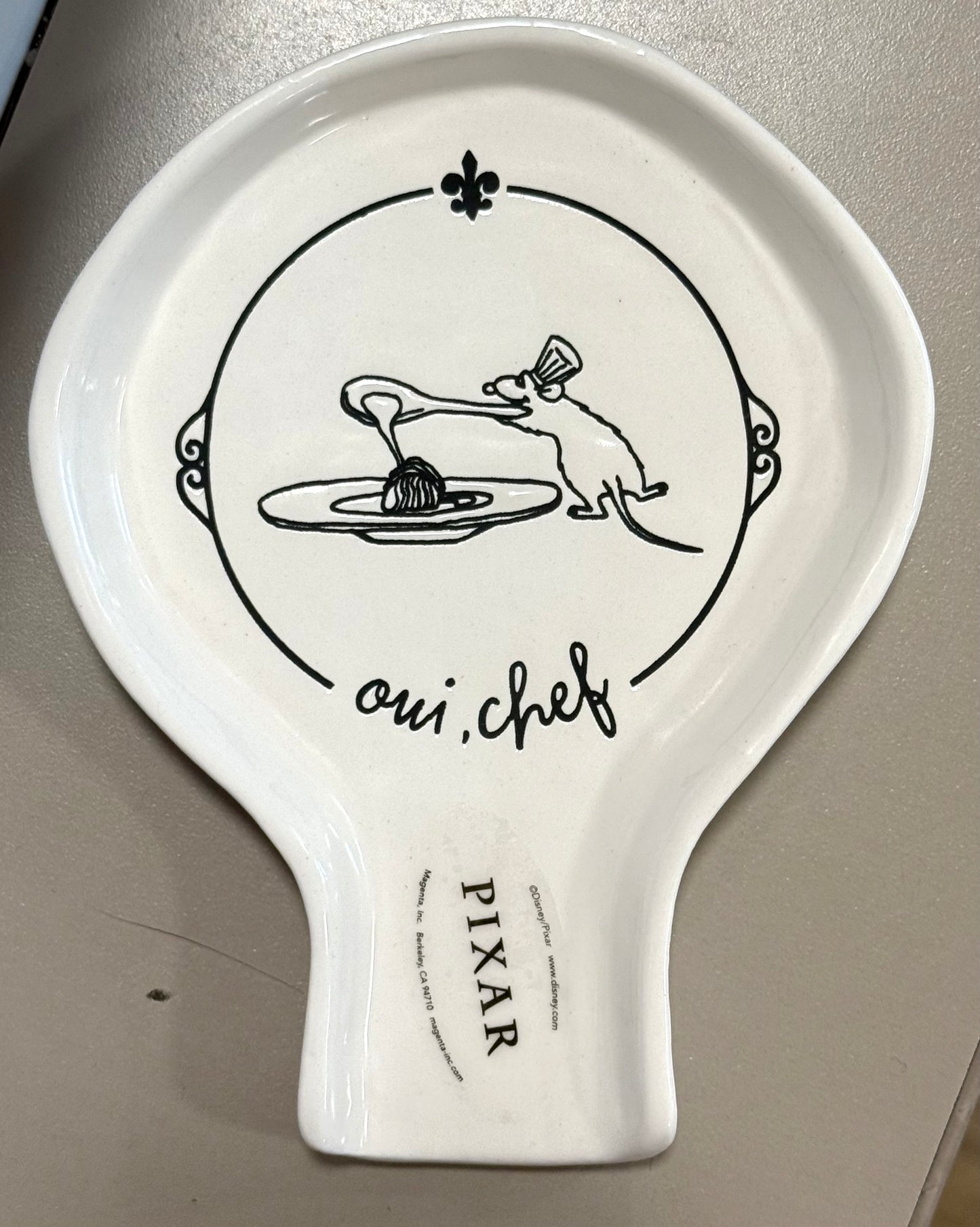 New release Rae Dunn x Pixar’s Ratatouille ceramic spoon  meets OUI, CHEF