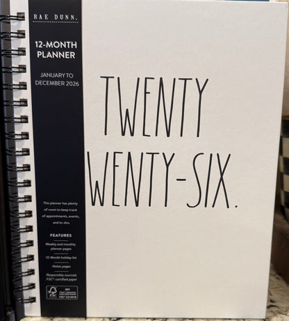 New Rae Dunn 2026 planner 8x10 hardback