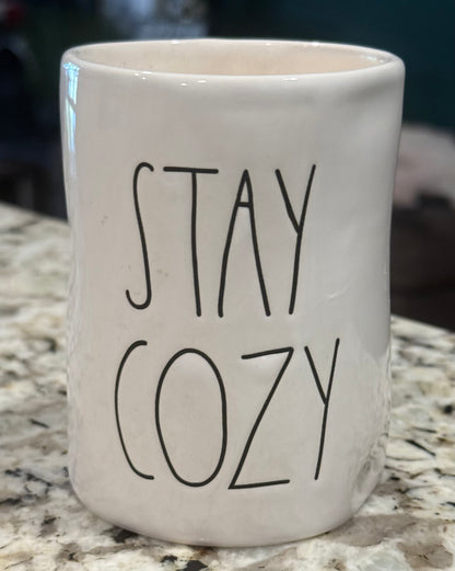 Rae Dunn ceramic STAY COZY candle