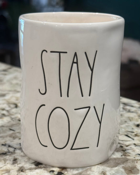 Rae Dunn ceramic STAY COZY candle