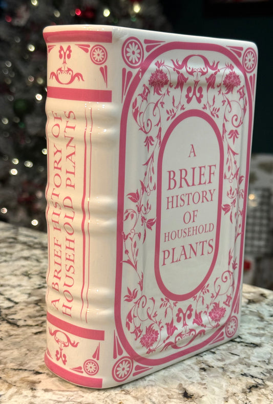 New ceramic book vase pink & white A Brief History of Household Plants